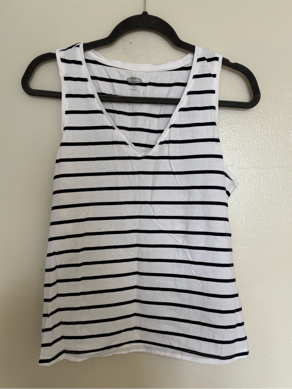 Old Navy White Tank with Navy Stripes